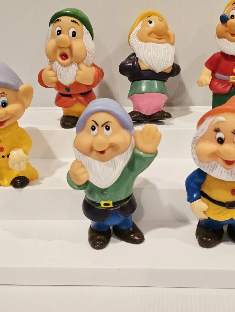 Vintage Disney Seven Dwarfs Toy Figure Rubber Squeak Vinyl